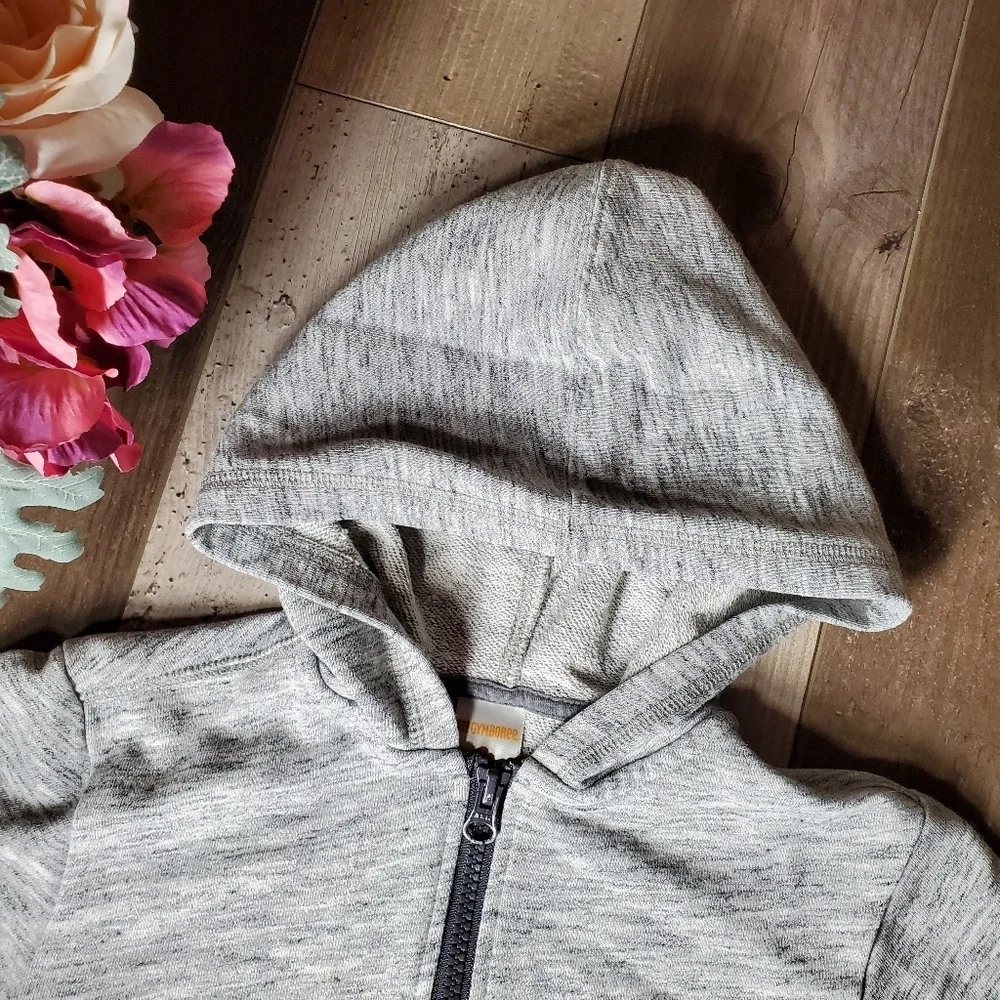 Gymboree Heathered Gray Full Zip-Up Hoodie Size 4T Toddler